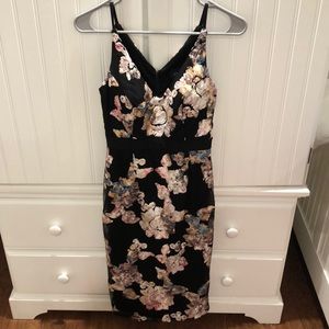 XSCAPE formal midi dress.